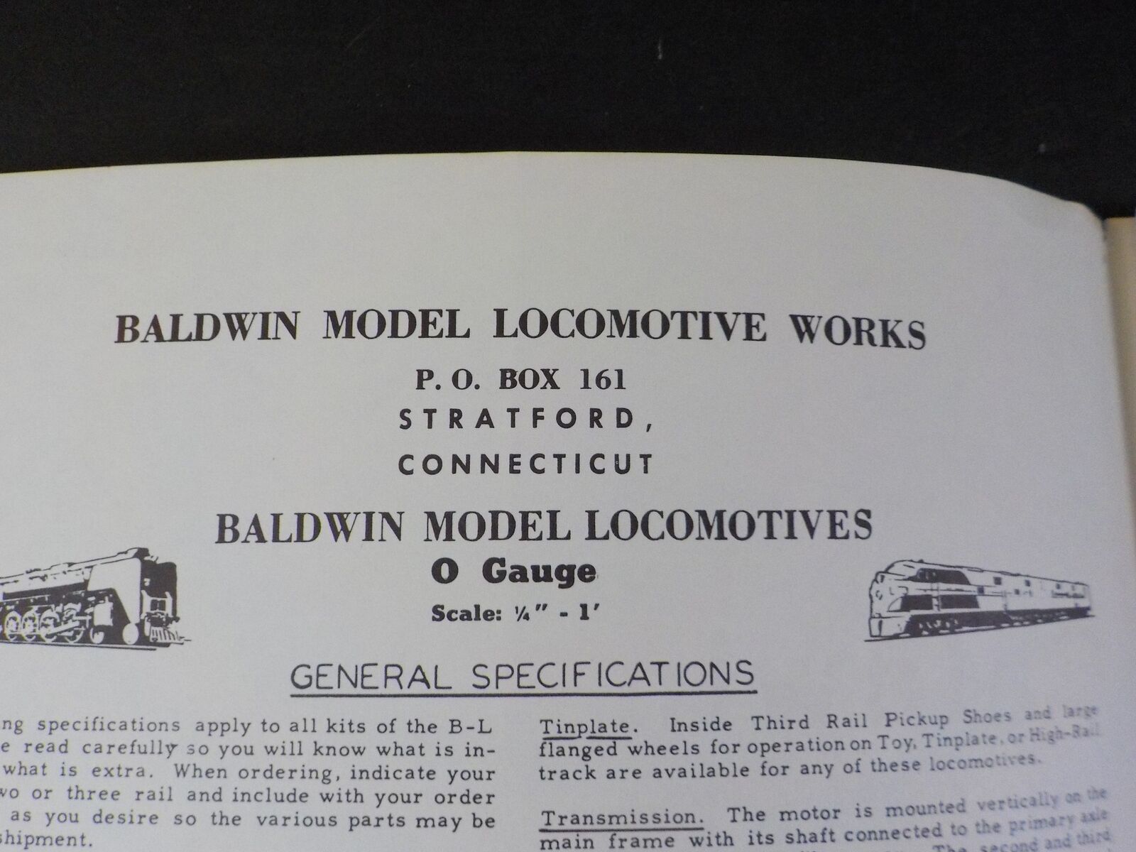 Baldwin Model Works Catalog 3 O gauge