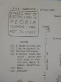 Map Track Map of electric Lines in Peoria Illinois 1945