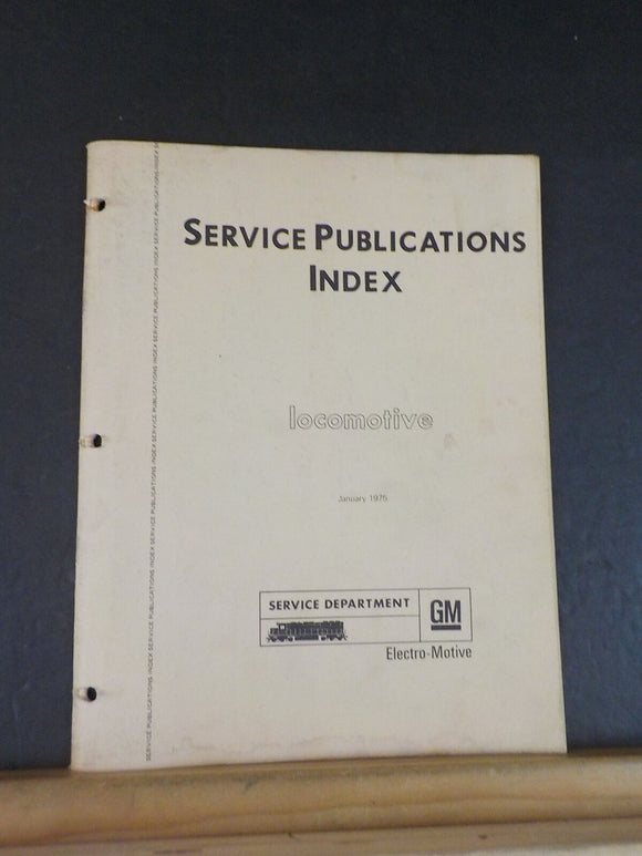EMD Service Publication Index 1975 January Locomotive EMD Pointers