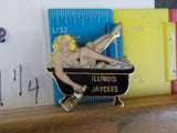 Jaycees Illinois Female in Black Bathtub with Gin Bottle     1982         PIN