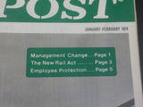 Penn Central Post Employee Magazine 1974 January-February New rail act.  Managem