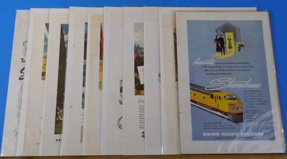 Ads Union Pacific Railroad Lot #11 Advertisements from various magazines (10)