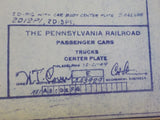 Diagram Pennsylvania Railroad Passenger Cars Trucks Center Plate 443929