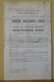Southern Line New South Wales Special Train Notice #181 1953 Easter Holidays