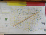 Map Burlington Northern Oklahoma State Railroad Map 1983 August