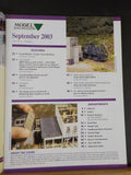 Model Railroading 2003 September Scrap stone walls UP GP38-2 DCC update Sawmill