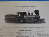 Baldwin Locomotive Works Record #76 Logging Locomotives 1913 reprint