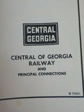 Map Central Of Georgia Railway 1955 July 3 hole punches folded B7065