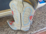 Corral Teen Boots size 4 1/2T Stk #1031 Angel Wings Hearts Embroidered Western C