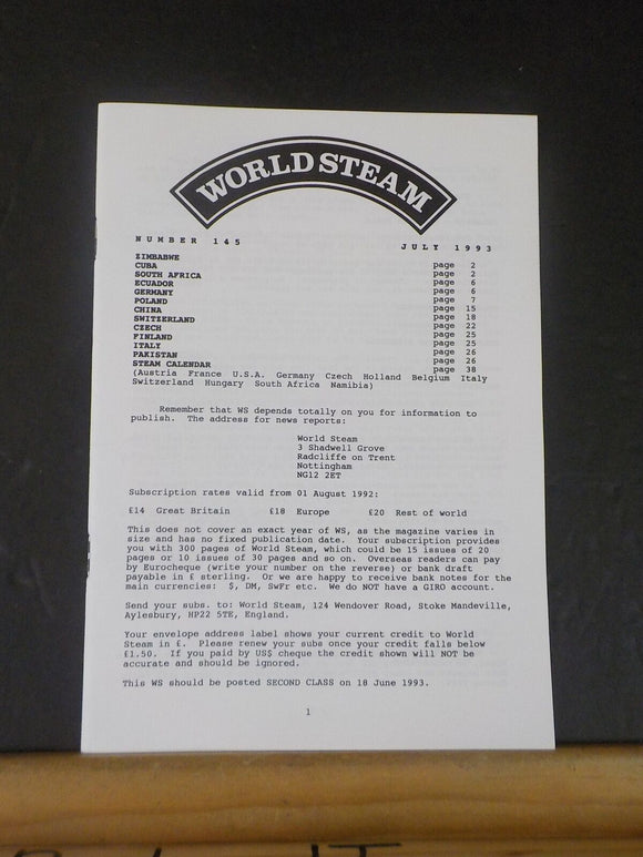 World Steam #145 July 1993