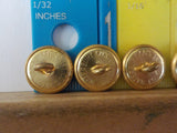 Button Conrail Waterbury Lot of 4 small gold in color
