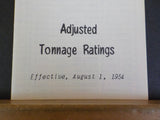 Reading Company adjusted tonnage ratings 1954