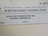 EMD Maintenance Instructions MI 3612 Rev A Auxiliary generator and blower assemb