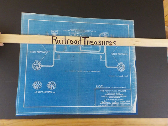 Blueprint PRR Passenger Cars Multiple Unit Equipment Electro-Pneumatic Brake Sys
