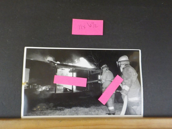 Photo Fire in Boxcar Kansas?  Road and date unknown Black & White