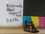 Jaycees Nebraska Train Engine w/Man Black, Red Gray Steam Locomotive PIN