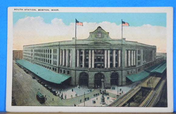 Postcard South Station Boston Mass. Postmarked 1928 Philadelphia PA