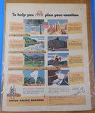 Ads Union Pacific Railroad Lot #200 Advertisements from magazines (3)