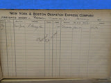 New York & Boston Despatch Express short Freight book 1894 original Walpole Mass
