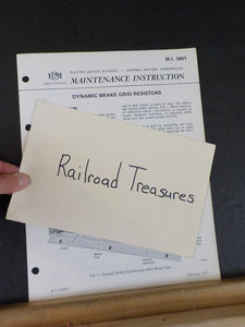 EMD Maintenance Instructions MI 1601 Dynamic brake grid resistors