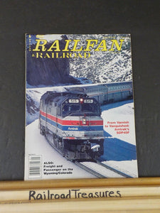 Railfan & Railroad Magazine 1991 January Amtrak SDP40F Freight & passenger on Wy