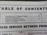 Burlington Route System Public Timetable 1959 May-October