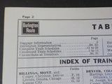 Burlington Route System Public Timetable 1955 November- 1956 April