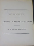 Norfolk and Western Railway Annual Report 31st  year ended December 31 1926 MAP