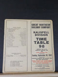 Great Northern Employee Timetable #98 Kalispell Division 1962