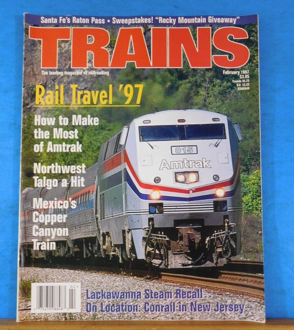 Trains Magazine 1997 February Amtrak Northwest Talgo Copper Canyon Train