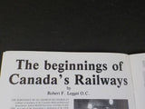 Canadian Rail #396  January-February 1987 The beginnings of Canada’s Railways