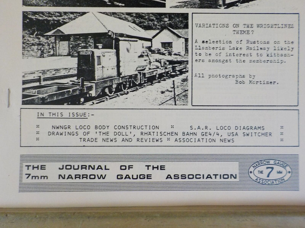Narrow Lines Journal #42 1986 December S.A.R. Loco Diagrams NWNGR Loco ...