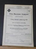 Erie Railroad Chicago & Eri RR Local frt tariff List freight stations 1918-52 (3