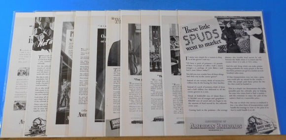 Ads Association of American Railroads Lot #12 Advertisements from magazines (10)