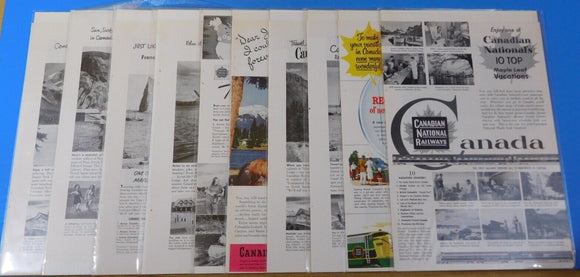 Ads Canadian National Railway #6 Advertisements from various magazines (10)