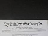 TTOS Bulletin Vol 7 #2 1972 February Toy Train Operating Society Lionel Train