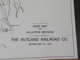 Map index Map of valuation Sections The Rutland Railroad Co 1923 REPRINT Folded
