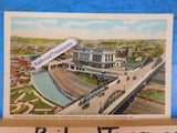 Postcard Bird’s Eye View of Saint Paul Street Bridge and Union Station, Baltimor
