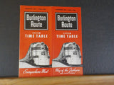 Burlington Route System Public Timetable 1963 November-1964 April