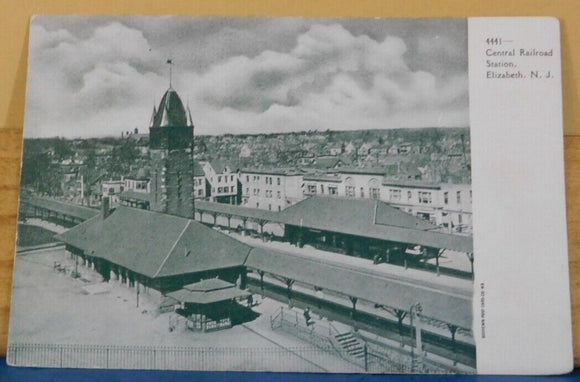 Postcard Central Railroad Station Elizabeth NJ Date Unknown CArd #4441