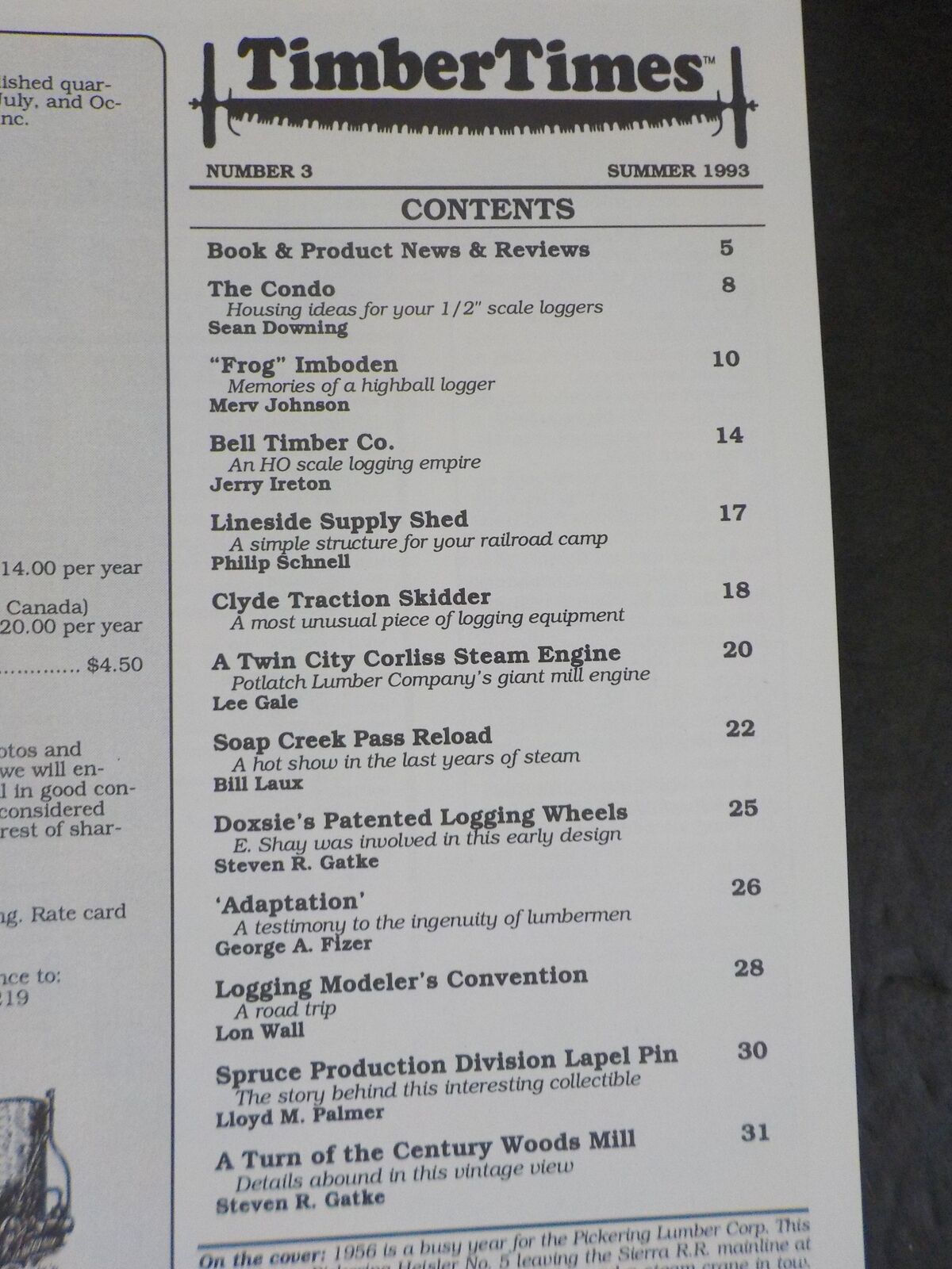 Timber Times #03 Logging Lumber Logging Wheels Shed Ore – RailroadTreasures