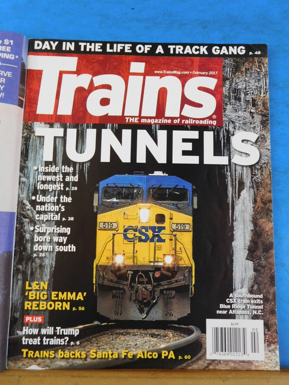 Trains Magazine 2017 February Tunnels L&N Big Emma reborn SF Alco PA