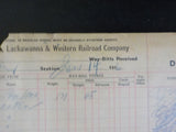 Delaware Lackawanna & Western Railroad Form A.F.&T.A. Lot of 2 1916