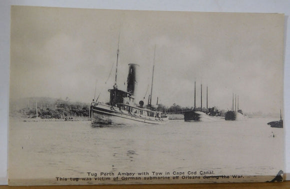 Postcard Tug Perth Ambroy with Tow in Cape Cod Canal