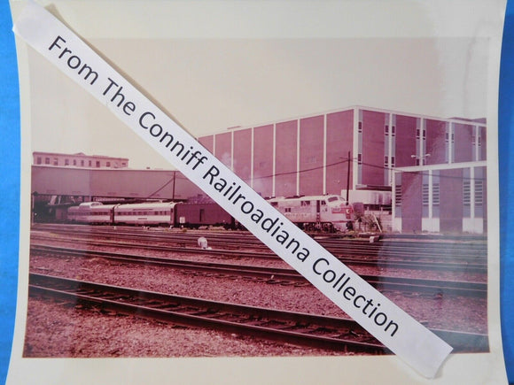 Photo Burlington Route Locomotive w/ cars 8X10 Color