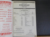 Thomas Cook European Timetable 1993 Winter Rail Services September 26 October 31