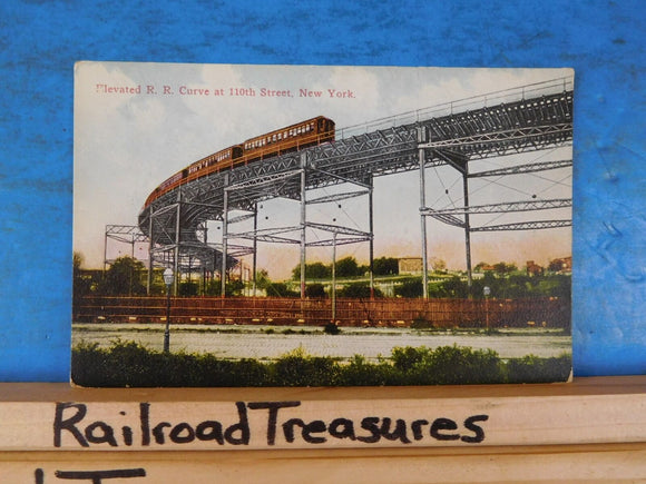 Postcard Elevated R.R. Curve at 110th Street, New York