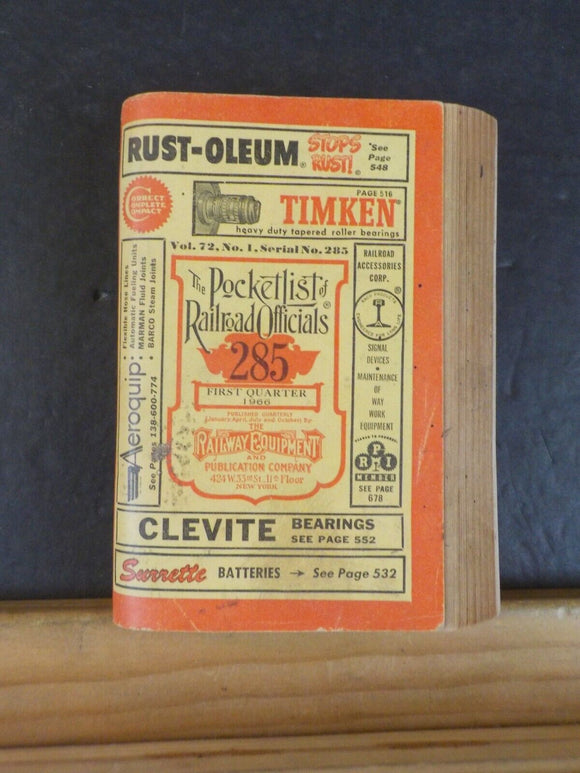 Pocket List of Railroad Officials #285 1966 1st quarter