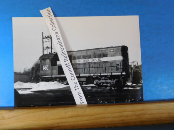 Photo Federal Barge Lines Locomotive #50 8X11.5 B&W