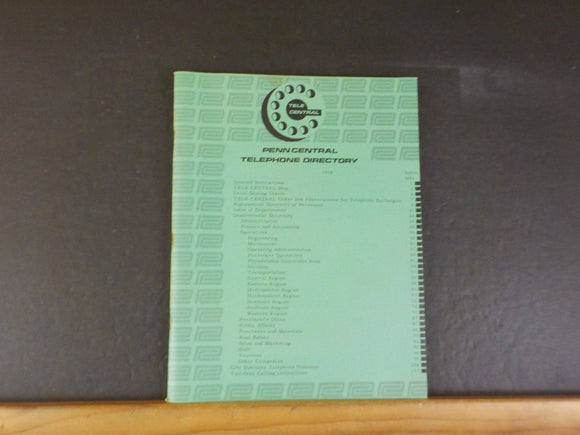 Penn Central Telephone Directory 1974 Soft Cover 120 Pages Tele Central